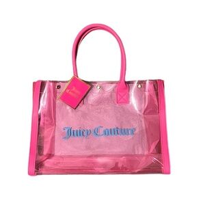 NWT‎ Juicy Couture y2K Neon Pink Clear Tote Bag